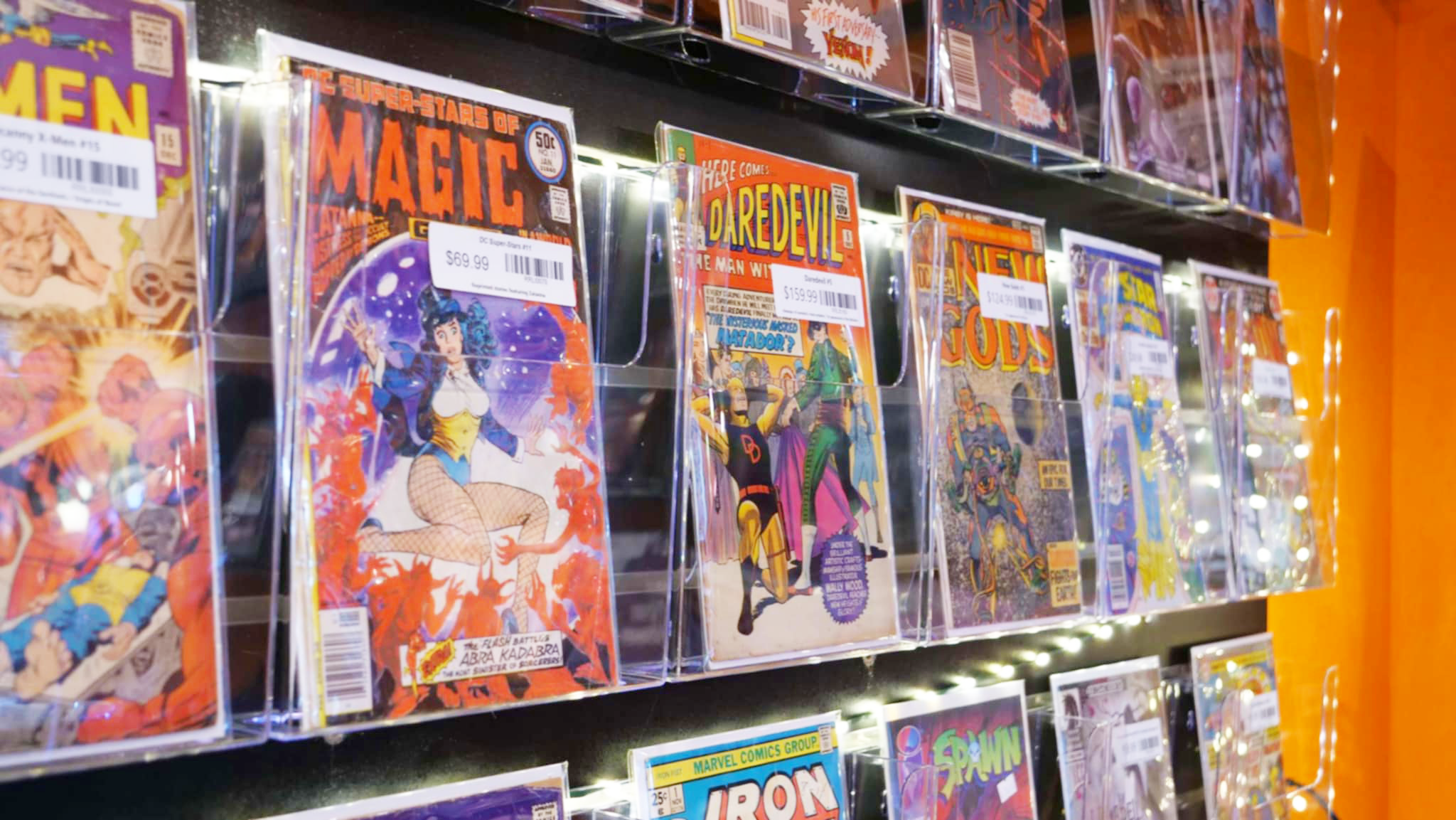 Image of comic books on display